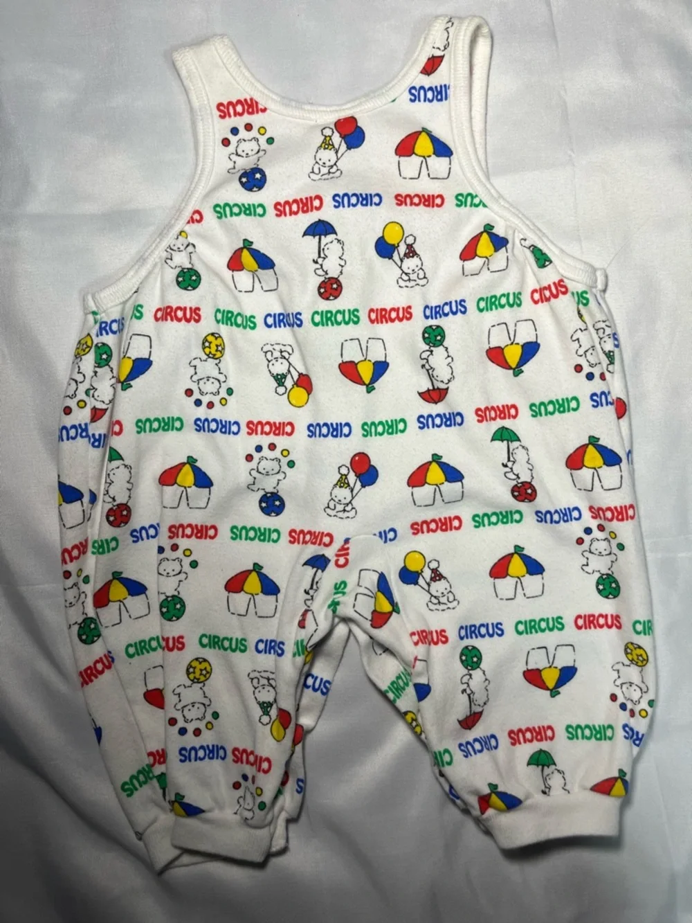Vintage Carter’s Baby Romper 0-3M Circus Bear‎ Balloons 90s One Piece Outfit